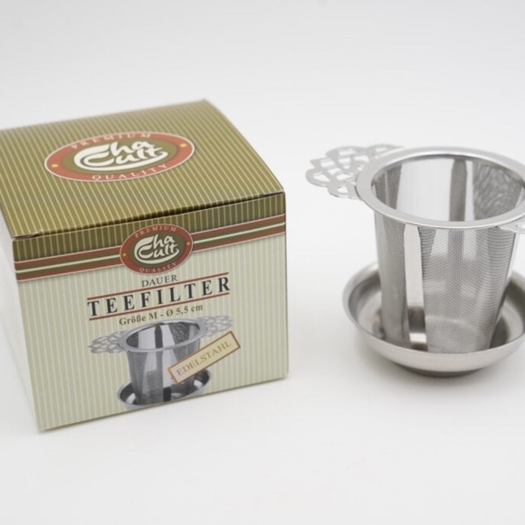 New Cha Cult Tea Strainer Filter & Tray Stainless Steel - Picture 1 of 3